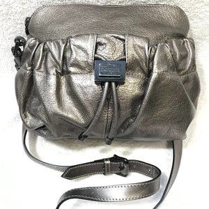 Burberry Metallic Pewter Leather Crossbody Shoulde